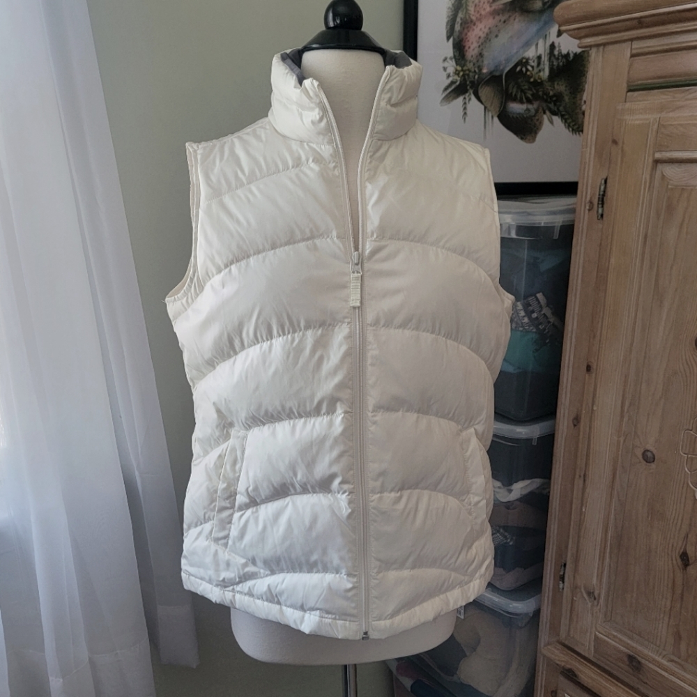 Lands End White Vest